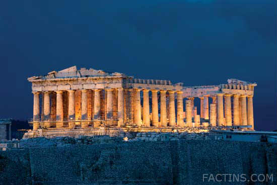 Night view of the Parthenon Athens_c