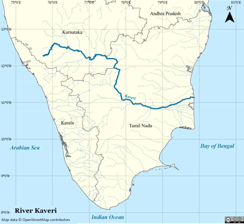 Krishnaraja Sarar Dam - Kaveri RIver Facts - Factins - Kaneri River Map