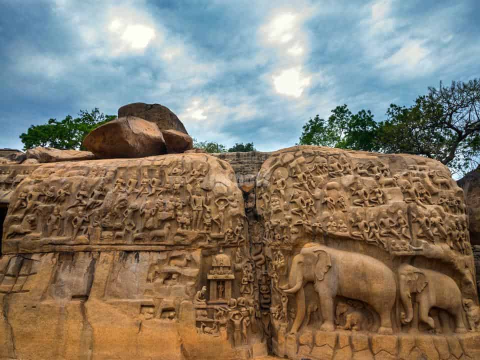 arjuna penance mamallapuram - group of monuments at mahabalipuram - factins
